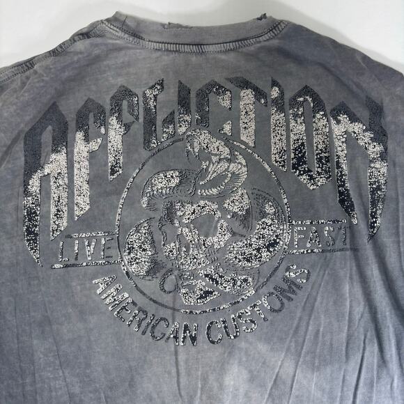 Vintage y2k Affliction American Customs Silent Strike Live Fast Mens XL T-Shirt - Picture 5 of 11